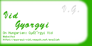 vid gyorgyi business card